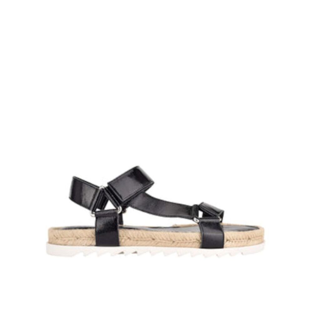MARC FISHER Womens Black Jecca Round Toe Platform Leather Espadrille Shoes 6 M